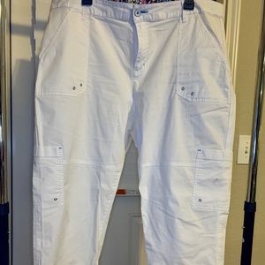 Rafaella White Cropped Cargo Pants